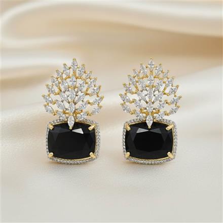 Cz Classic Earring With 2 Tone Plating