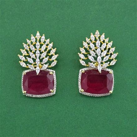 Cz Classic Earring With 2 Tone Plating