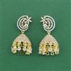 Cz Jhumki With Mehndi 2 Tone Rhodium Plating