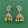 Cz Jhumki With Mehndi 2 Tone Rhodium Plating