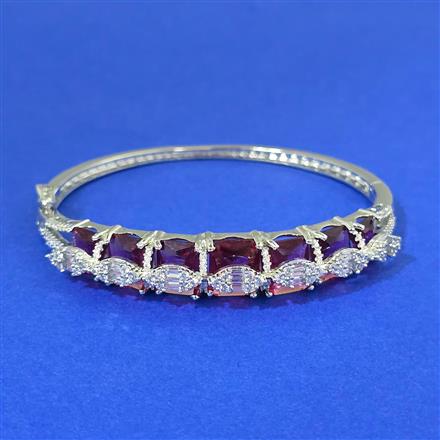 Cz Openable Kada With Rhodium Plating