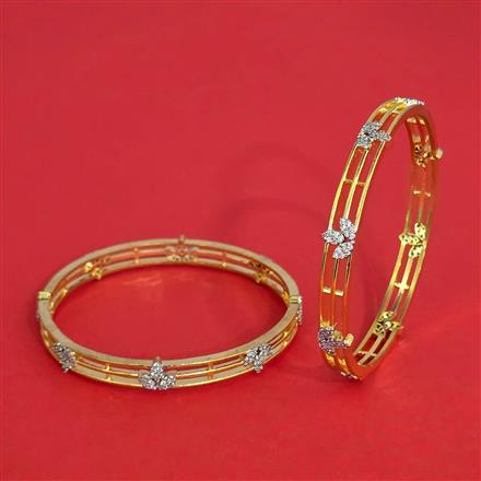 Cz Classic Bangles With 2 Tone Plating