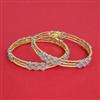 Cz Classic Bangles With 2 Tone Plating