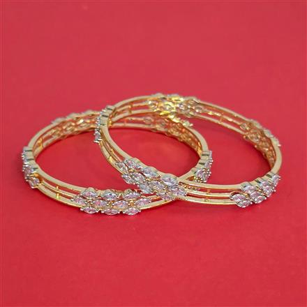 Cz Classic Bangles With 2 Tone Plating