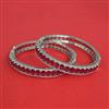 Cz Openable Bangles With Rhodium Plating