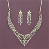 Cz Classic Necklace Set With Mehndi 2 Tone Rhodium Plating