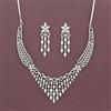 Cz Classic Necklace Set With Mehndi 2 Tone Rhodium Plating