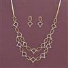 Cz Classic Necklace Set With 2 Tone Rhodium Plating