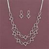 Cz Classic Necklace Set With 2 Tone Rhodium Plating