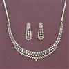Cz Classic Necklace Set With Mehndi 2 Tone Rhodium Plating