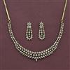 Cz Classic Necklace Set With Mehndi 2 Tone Rhodium Plating