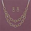 Cz Classic Necklace Set With 2 Tone Rhodium Plating