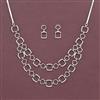 Cz Classic Necklace Set With 2 Tone Rhodium Plating