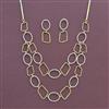 Cz Classic Necklace Set With 2 Tone Rhodium Plating