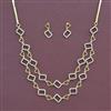 Cz Classic Necklace Set With 2 Tone Rhodium Plating
