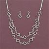 Cz Classic Necklace Set With 2 Tone Rhodium Plating