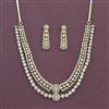 Cz Classic Necklace Set With 2 Tone Rhodium Plating
