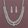 Cz Classic Necklace Set With 2 Tone Rhodium Plating