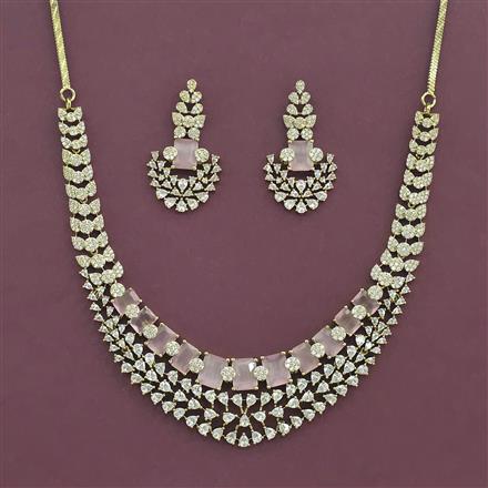 Cz Classic Necklace Set With Mehndi Plating
