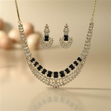 Cz Classic Necklace Set With Mehndi Plating