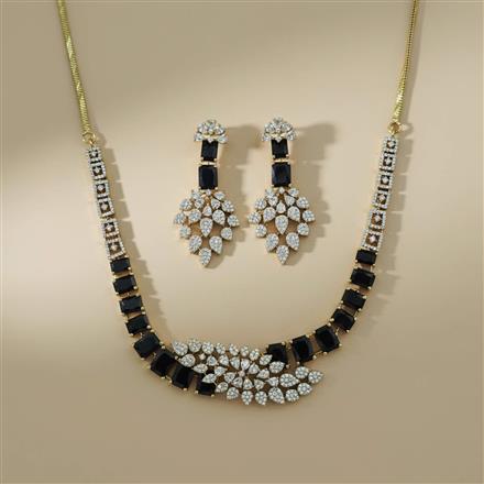Cz Classic Necklace Set With Mehndi Plating