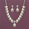 Cz Classic Necklace Set With 2 Tone Rhodium Plating
