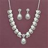 Cz Classic Necklace Set With 2 Tone Rhodium Plating