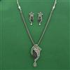 American Diamond Classic Necklace With Black Plating