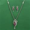 American Diamond Classic Necklace With Black Plating
