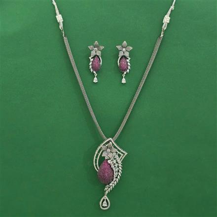 American Diamond Classic Necklace With Black Plating