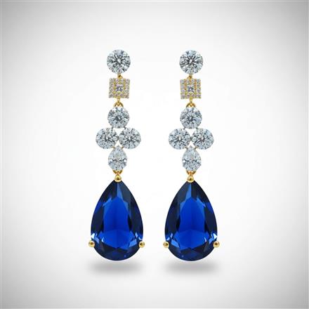 Cz Classic Earring With 2 Tone Plating