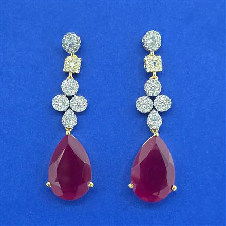 Cz Classic Earring With 2 Tone Plating