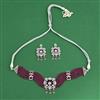 Cz Choker Necklace Set With Rhodium Plating