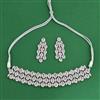 Cz Classic Necklace Set With Rhodium Plating