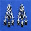 Cz Classic Earring With Rhodium Plating