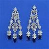 Cz Classic Earring With Rhodium Plating