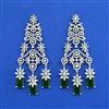 Cz Classic Earring With Rhodium Plating