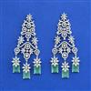 Cz Classic Earring With Rhodium Plating