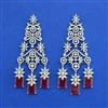 Cz Classic Earring With Rhodium Plating