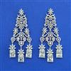 Cz Classic Earring With Rhodium Plating