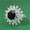 Cz Adjustable Ring With Rhodium Plating