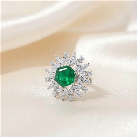 Cz Adjustable Ring With Rhodium Plating