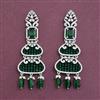 Cz Classic Earring With Rhodium Plating