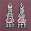 Cz Classic Earring With Rhodium Plating
