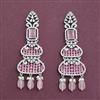 Cz Classic Earring With Rhodium Plating