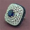 Cz Adjustable Ring With Rhodium Plating