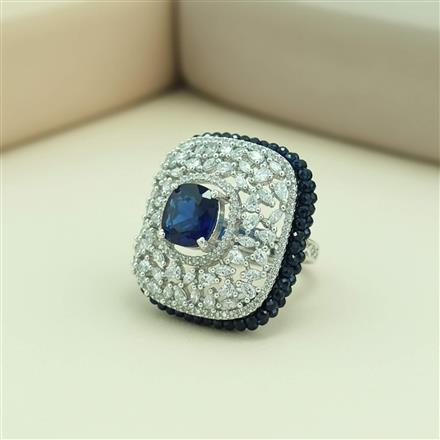 Cz Adjustable Ring With Rhodium Plating