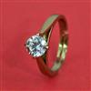 Cz Adjustable Ring With Mehndi 2 Tone Rhodium Plating