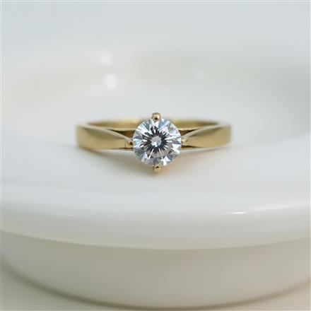 Cz Adjustable Ring With Mehndi 2 Tone Rhodium Plating