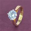 Cz Adjustable Ring With Mehndi 2 Tone Rhodium Plating